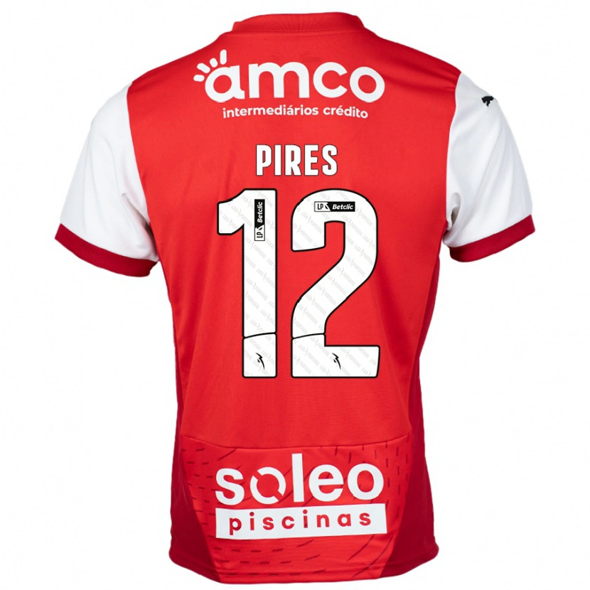 Danxen Donna Maglia Hugo Pires #12 Rosso Bianco Kit Gara Home 2024/25 Maglietta
