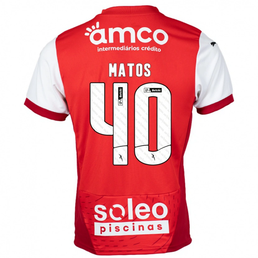 Danxen Donna Maglia João Matos #40 Rosso Bianco Kit Gara Home 2024/25 Maglietta