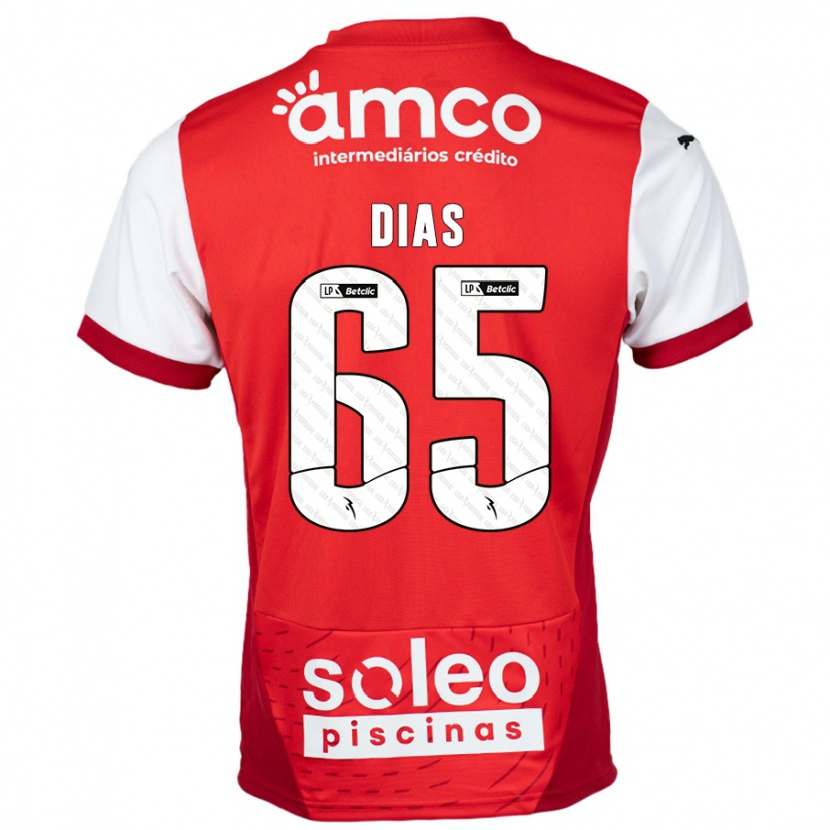 Danxen Donna Maglia Leandro Dias #65 Rosso Bianco Kit Gara Home 2024/25 Maglietta