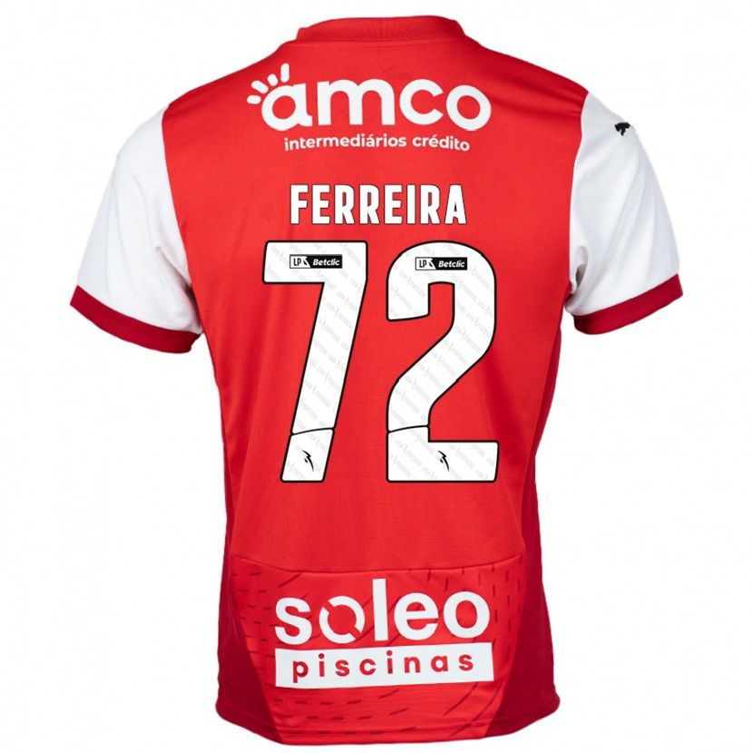 Danxen Donna Maglia André Ferreira #72 Rosso Bianco Kit Gara Home 2024/25 Maglietta