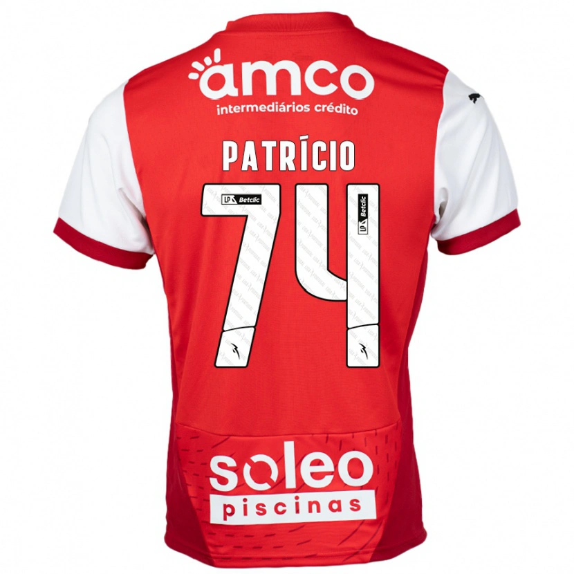 Danxen Donna Maglia Nuno Patrício #74 Rosso Bianco Kit Gara Home 2024/25 Maglietta