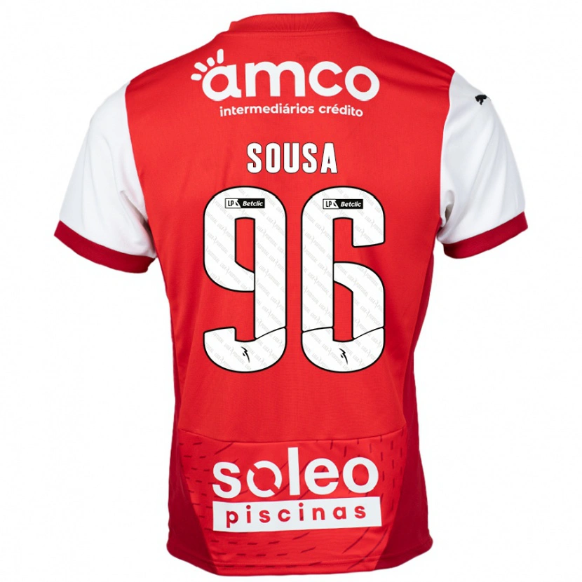 Danxen Donna Maglia Afonso Sousa #96 Rosso Bianco Kit Gara Home 2024/25 Maglietta