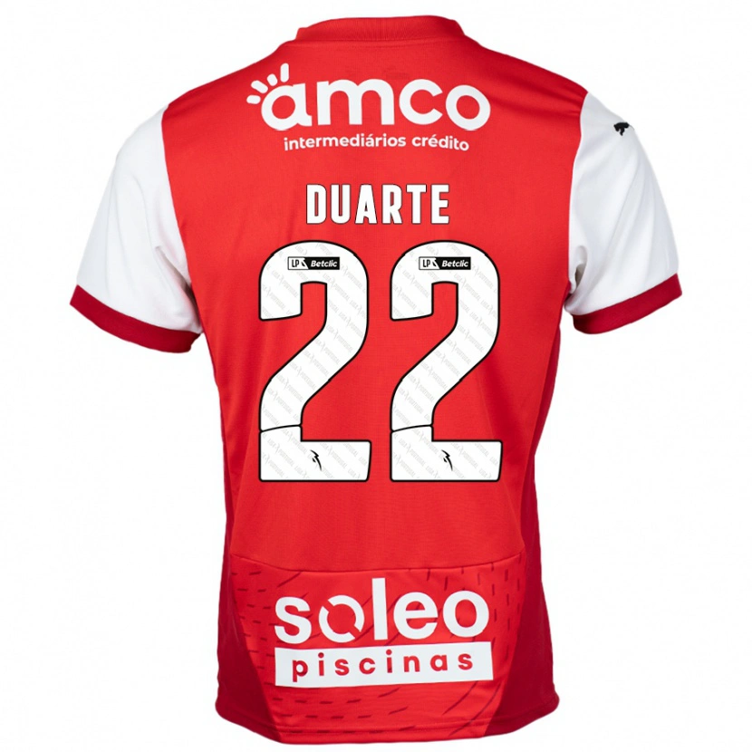Danxen Donna Maglia Vânia Duarte #22 Rosso Bianco Kit Gara Home 2024/25 Maglietta