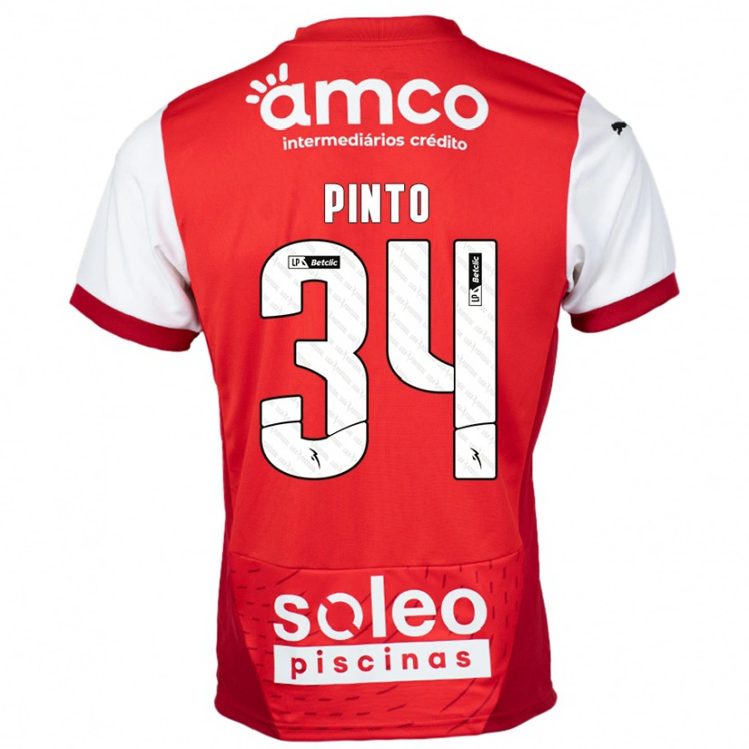 Danxen Donna Maglia Ana Pinto #34 Rosso Bianco Kit Gara Home 2024/25 Maglietta
