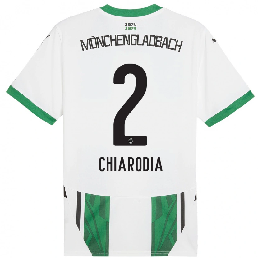Danxen Donna Maglia Fabio Chiarodia #2 Bianco Verde Kit Gara Home 2024/25 Maglietta