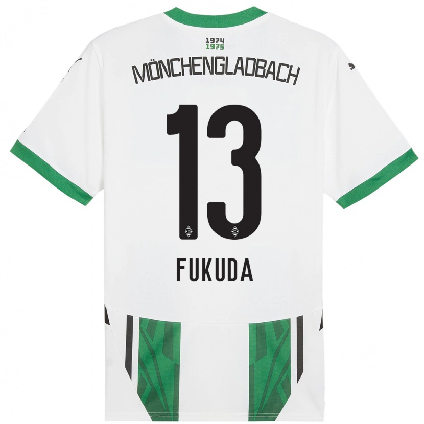 Danxen Donna Maglia Shio Fukuda #13 Bianco Verde Kit Gara Home 2024/25 Maglietta