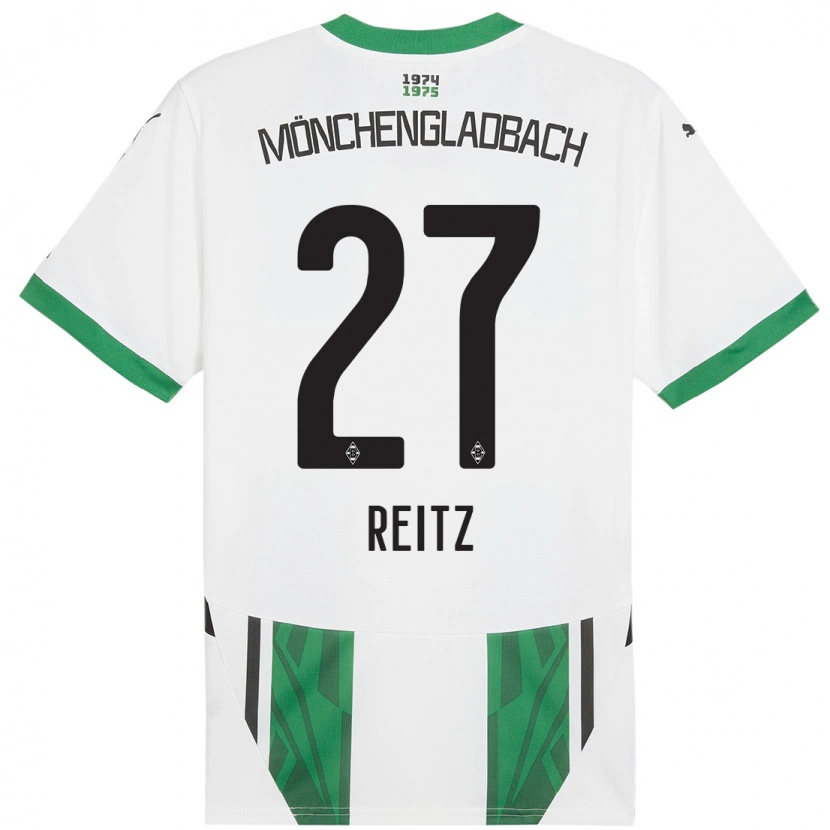 Danxen Donna Maglia Rocco Reitz #27 Bianco Verde Kit Gara Home 2024/25 Maglietta