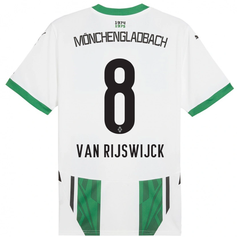 Danxen Donna Maglia Britt Van Rijswijck #8 Bianco Verde Kit Gara Home 2024/25 Maglietta