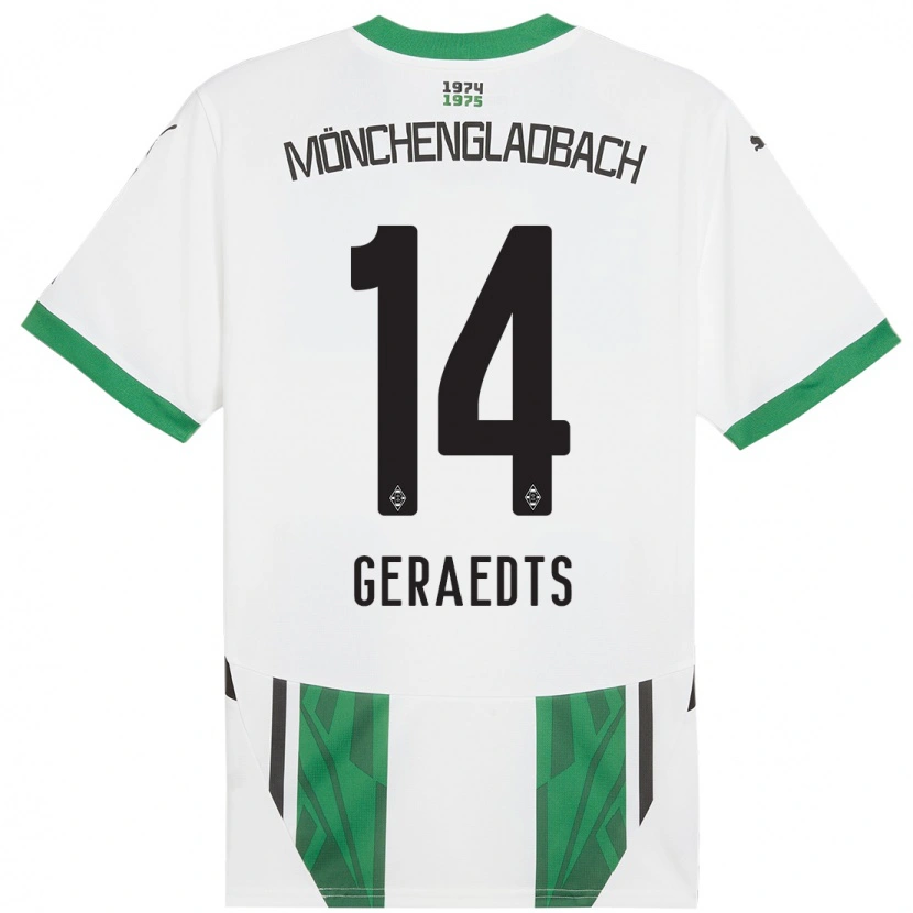 Danxen Donna Maglia Kelsey Geraedts #14 Bianco Verde Kit Gara Home 2024/25 Maglietta