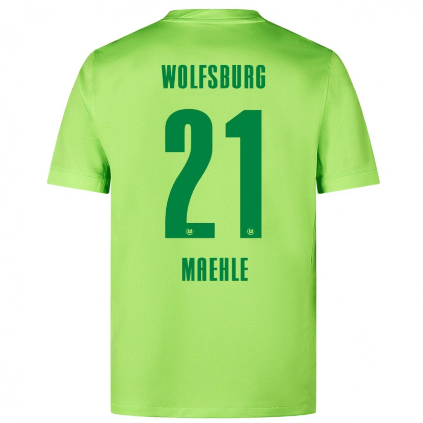 Danxen Donna Maglia Joakim Maehle #21 Verde Fluorescente Kit Gara Home 2024/25 Maglietta