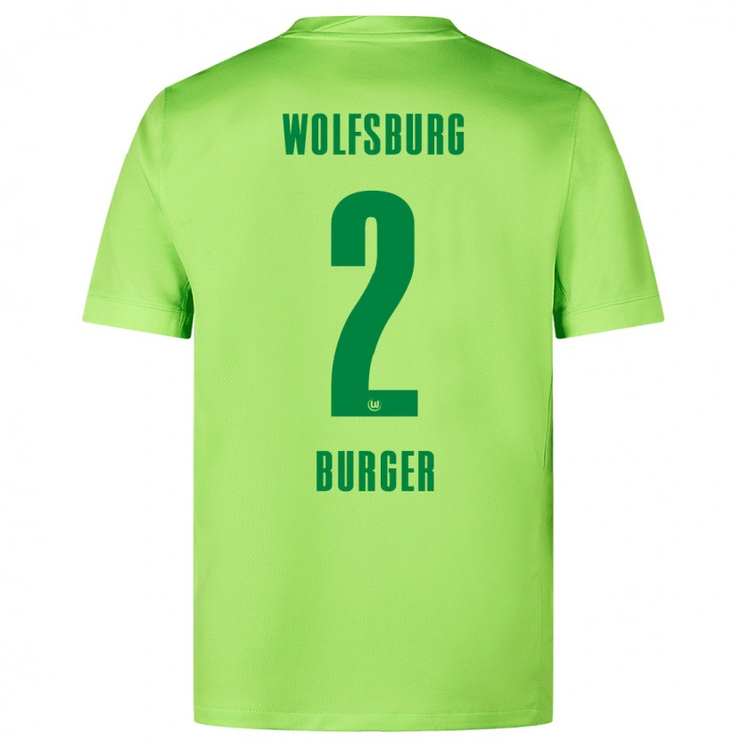 Danxen Donna Maglia Jan Bürger #2 Verde Fluorescente Kit Gara Home 2024/25 Maglietta