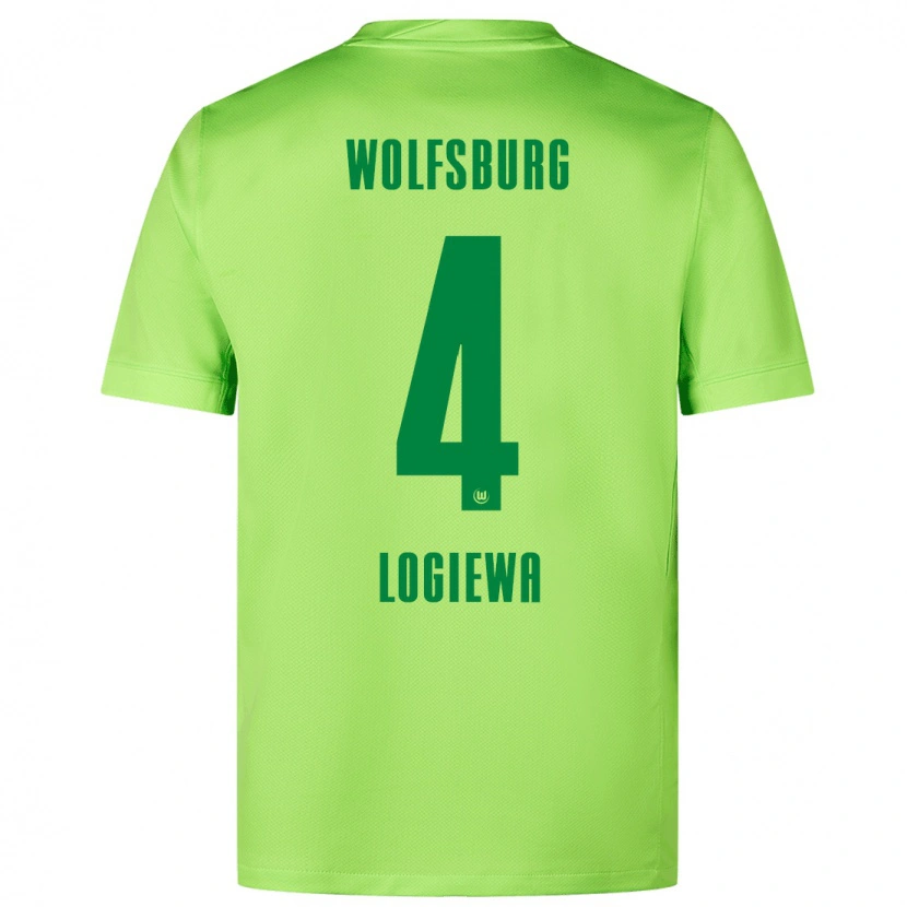 Danxen Donna Maglia Luca Logiewa #4 Verde Fluorescente Kit Gara Home 2024/25 Maglietta