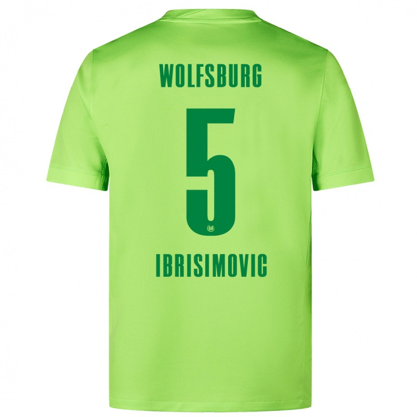 Danxen Donna Maglia Amar Ibrisimovic #5 Verde Fluorescente Kit Gara Home 2024/25 Maglietta