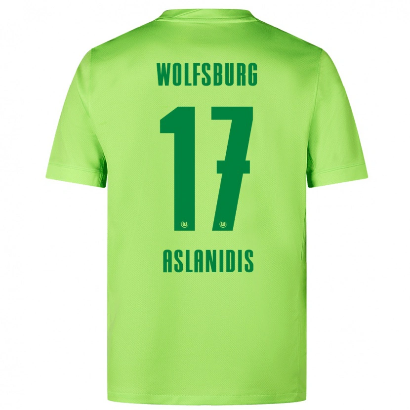 Danxen Donna Maglia Elijas Aslanidis #17 Verde Fluorescente Kit Gara Home 2024/25 Maglietta