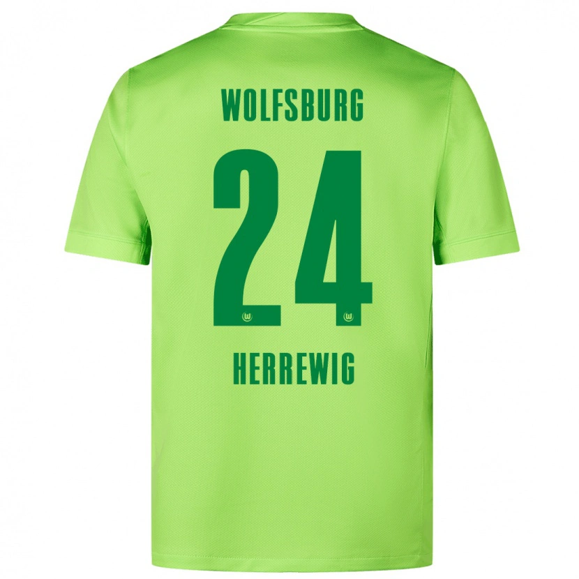 Danxen Donna Maglia Max Herrewig #24 Verde Fluorescente Kit Gara Home 2024/25 Maglietta