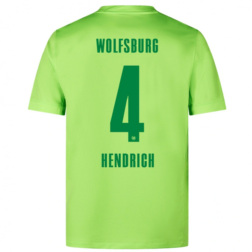 Danxen Donna Maglia Kathrin Hendrich #4 Verde Fluorescente Kit Gara Home 2024/25 Maglietta