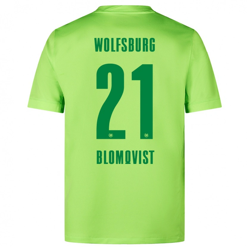 Danxen Donna Maglia Rebecka Blomqvist #21 Verde Fluorescente Kit Gara Home 2024/25 Maglietta