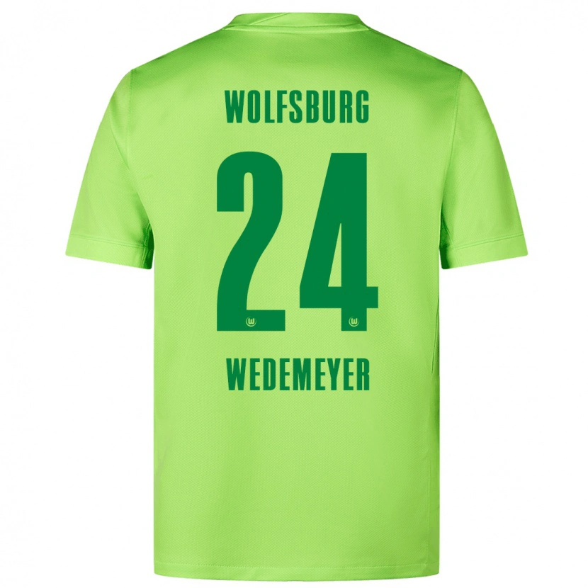 Danxen Donna Maglia Joelle Wedemeyer #24 Verde Fluorescente Kit Gara Home 2024/25 Maglietta
