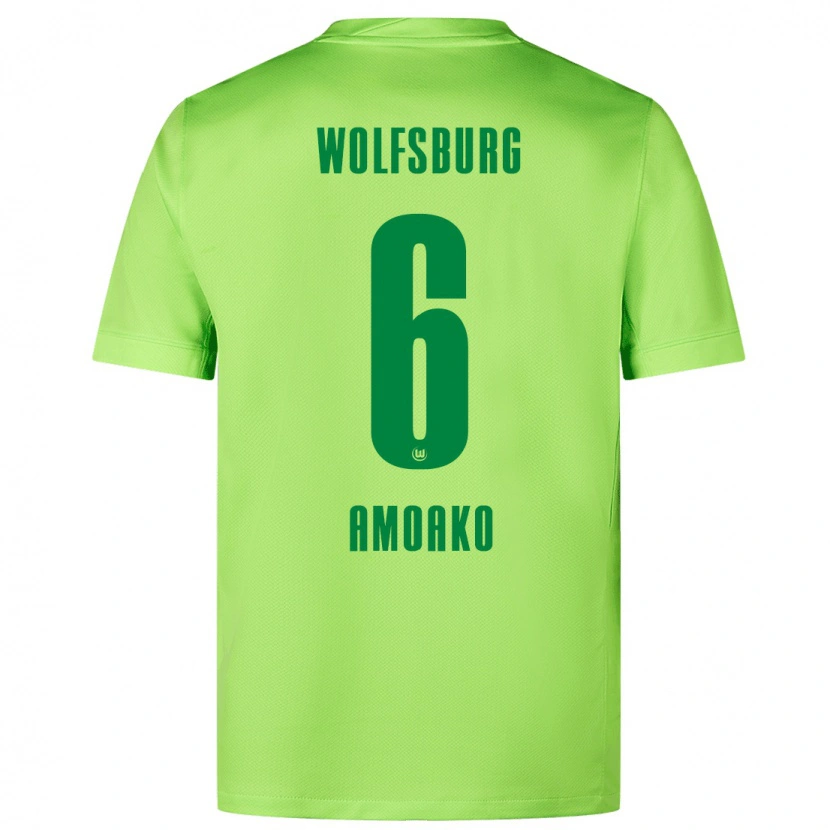 Danxen Donna Maglia Kofi Jeremy Amoako #6 Verde Fluorescente Kit Gara Home 2024/25 Maglietta