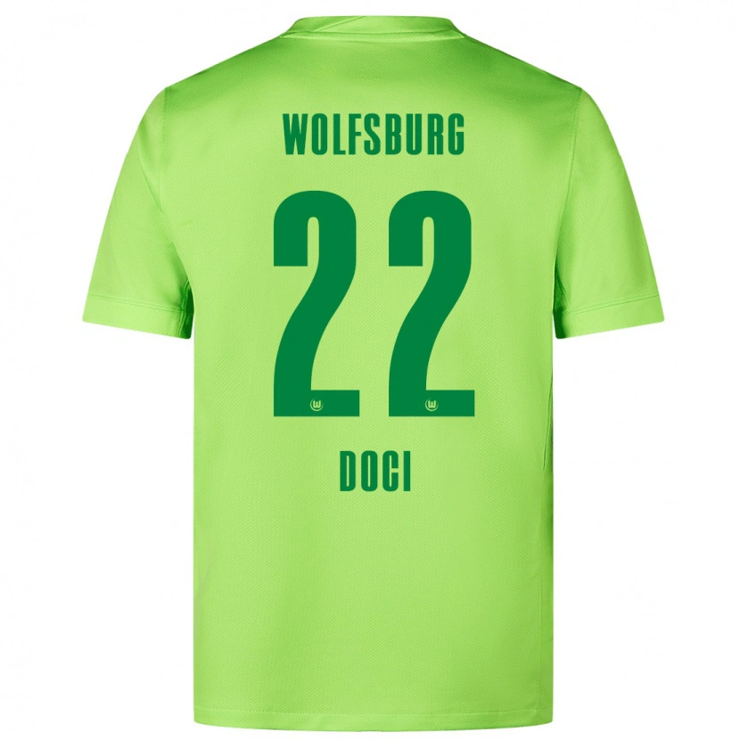 Danxen Donna Maglia Adrian Doci #22 Verde Fluorescente Kit Gara Home 2024/25 Maglietta