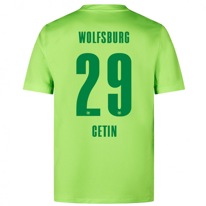 Danxen Donna Maglia Erkan Cetin #29 Verde Fluorescente Kit Gara Home 2024/25 Maglietta