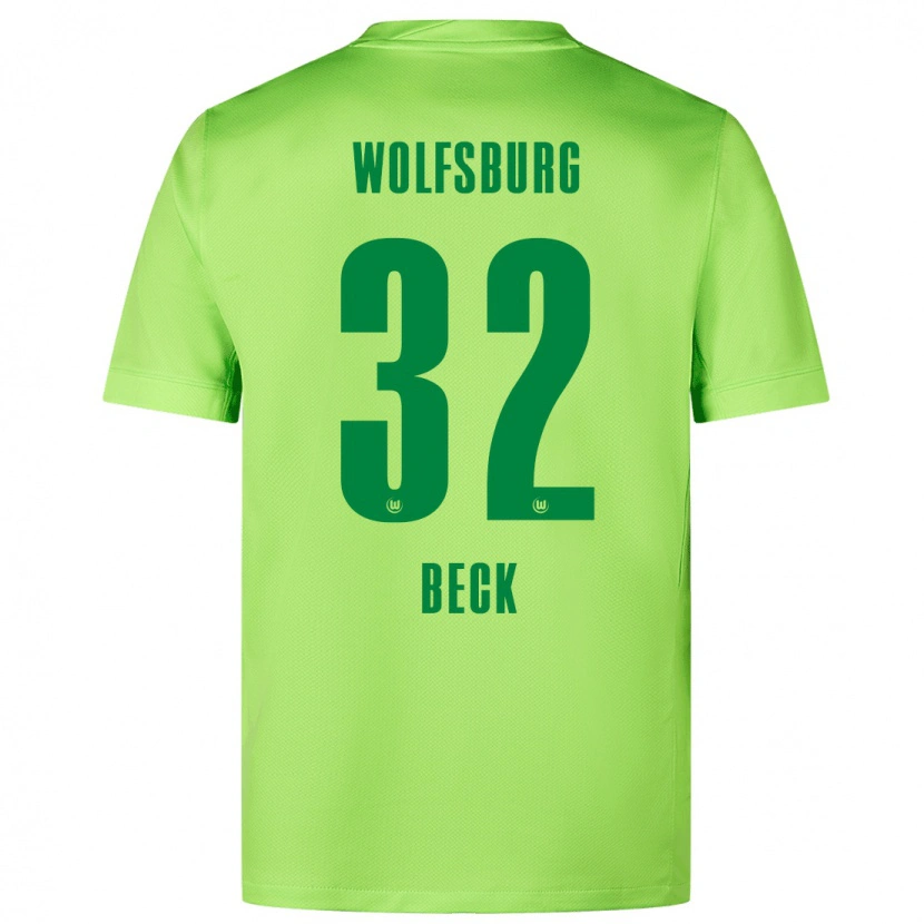 Danxen Donna Maglia Kiara Beck #32 Verde Fluorescente Kit Gara Home 2024/25 Maglietta
