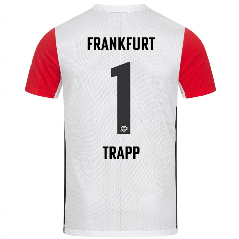 Danxen Donna Maglia Kevin Trapp #1 Bianco Rosso Kit Gara Home 2024/25 Maglietta