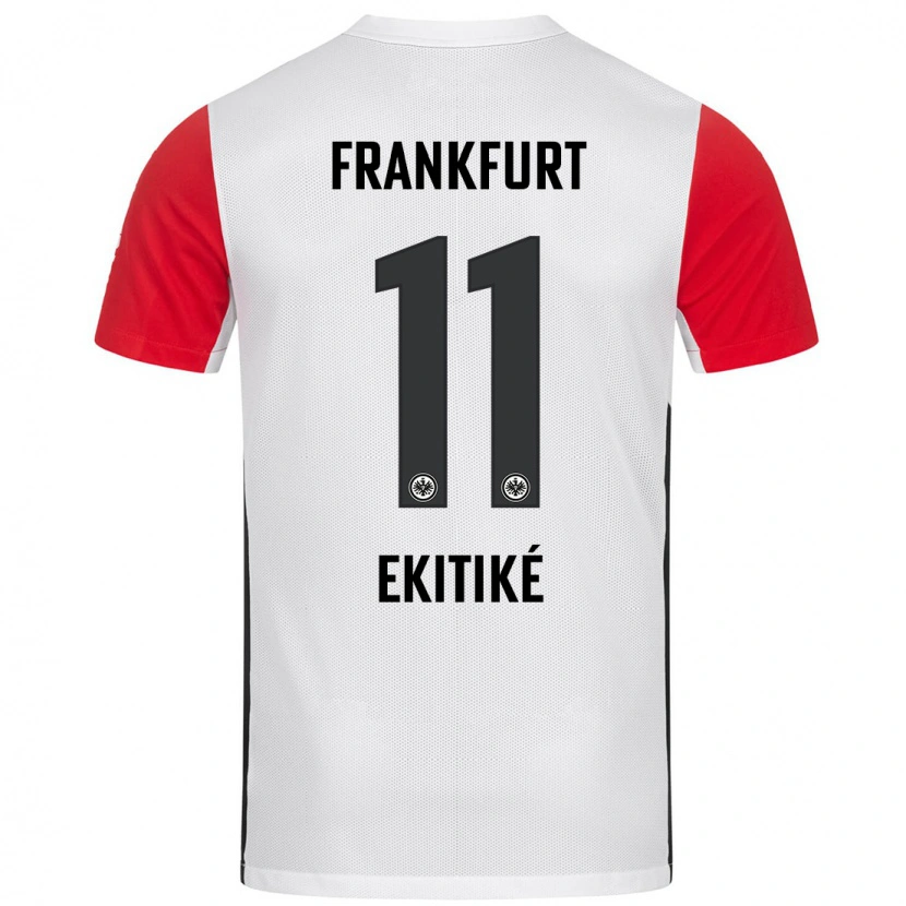 Danxen Donna Maglia Hugo Ekitiké #11 Bianco Rosso Kit Gara Home 2024/25 Maglietta