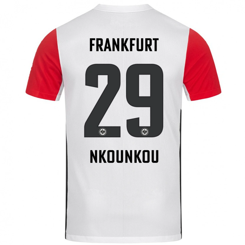 Danxen Donna Maglia Niels Nkounkou #29 Bianco Rosso Kit Gara Home 2024/25 Maglietta