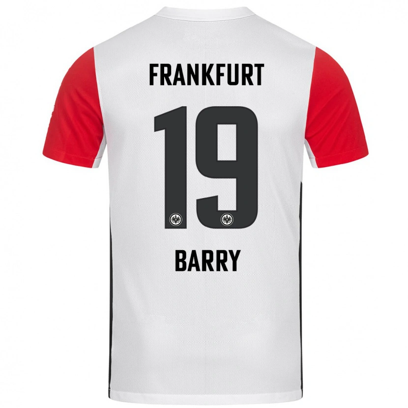 Danxen Donna Maglia Jasha Barry #19 Bianco Rosso Kit Gara Home 2024/25 Maglietta