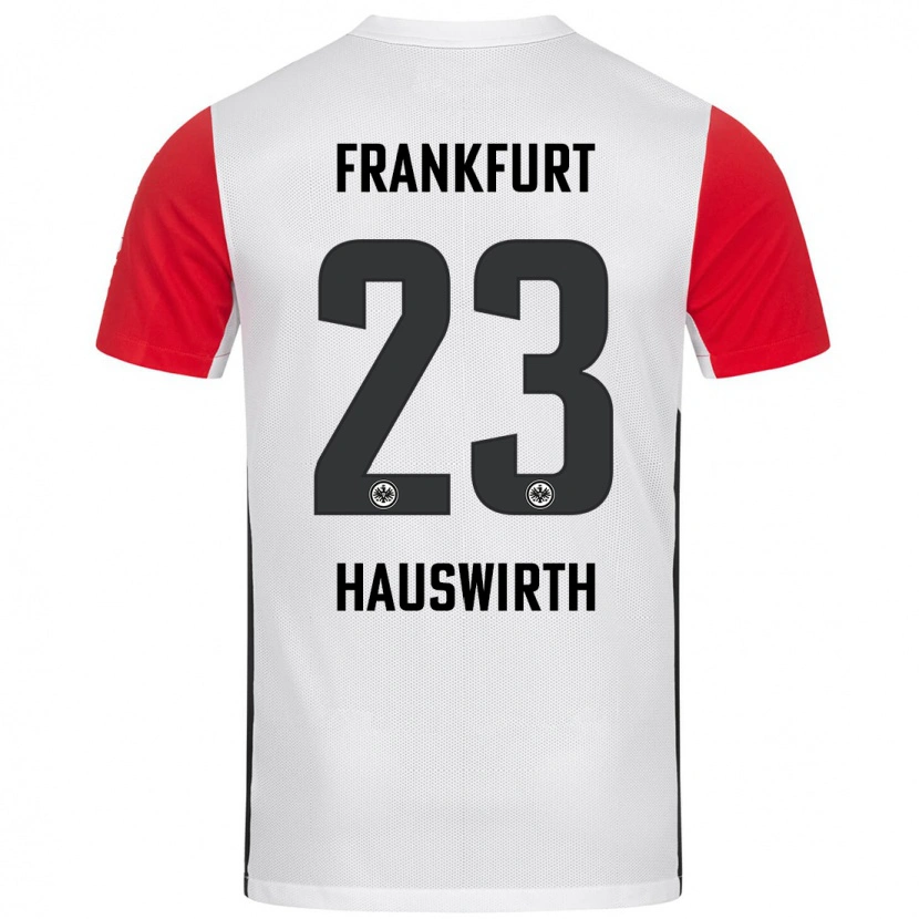 Danxen Donna Maglia Max Hauswirth #23 Bianco Rosso Kit Gara Home 2024/25 Maglietta