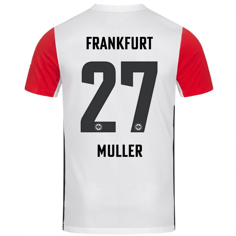 Danxen Donna Maglia Mark Müller #27 Bianco Rosso Kit Gara Home 2024/25 Maglietta