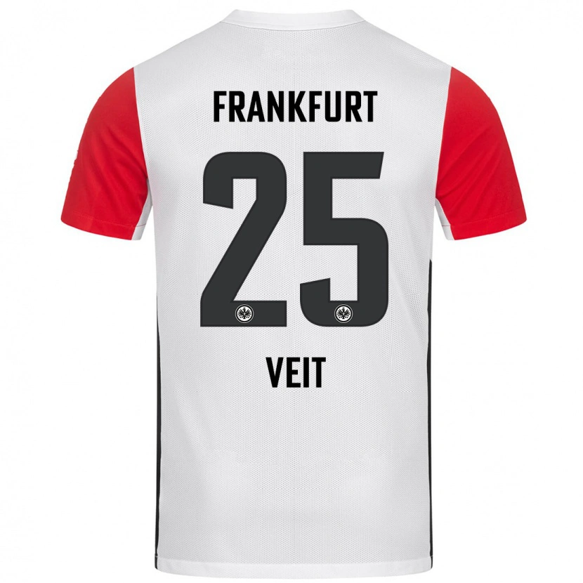 Danxen Donna Maglia Jella Veit #25 Bianco Rosso Kit Gara Home 2024/25 Maglietta