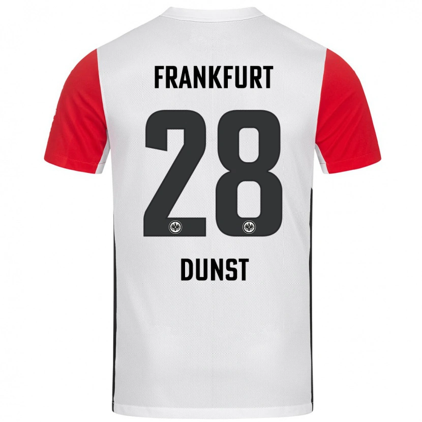 Danxen Donna Maglia Barbara Dunst #28 Bianco Rosso Kit Gara Home 2024/25 Maglietta