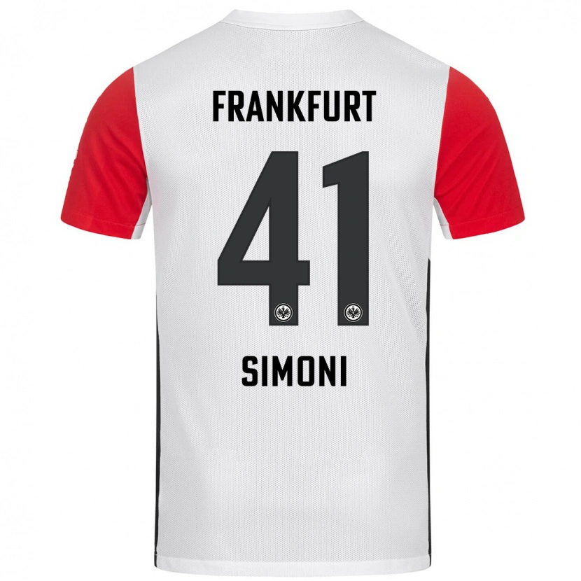 Danxen Donna Maglia Simon Simoni #41 Bianco Rosso Kit Gara Home 2024/25 Maglietta
