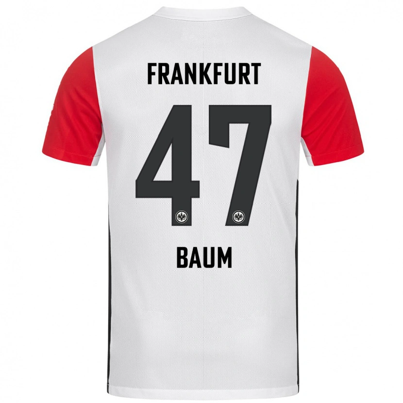 Danxen Donna Maglia Elias Baum #47 Bianco Rosso Kit Gara Home 2024/25 Maglietta