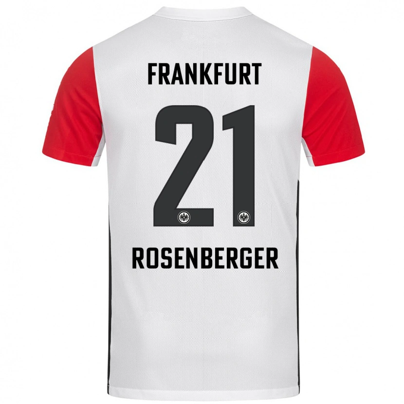 Danxen Donna Maglia Robin Rosenberger #21 Bianco Rosso Kit Gara Home 2024/25 Maglietta