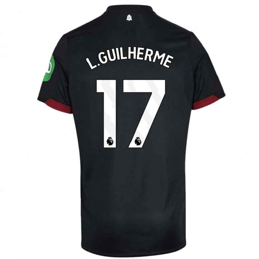 Danxen Donna Maglia Luis Guilherme #17 Nero Bianco Kit Gara Away 2024/25 Maglietta