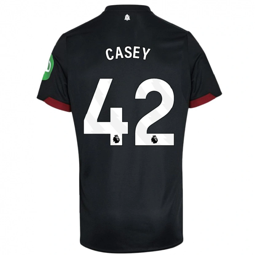 Danxen Donna Maglia Kaelan Casey #42 Nero Bianco Kit Gara Away 2024/25 Maglietta