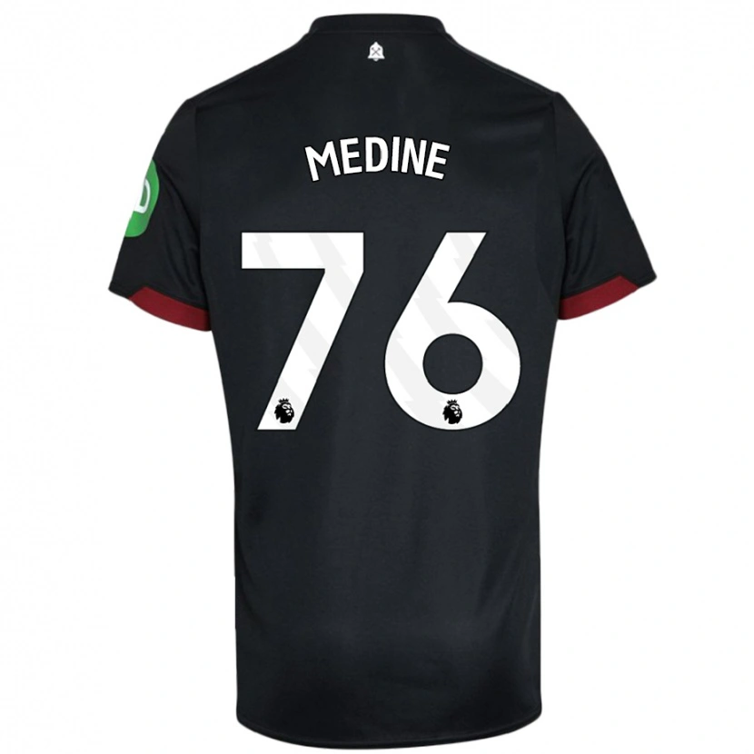 Danxen Donna Maglia Jethro Medine #76 Nero Bianco Kit Gara Away 2024/25 Maglietta