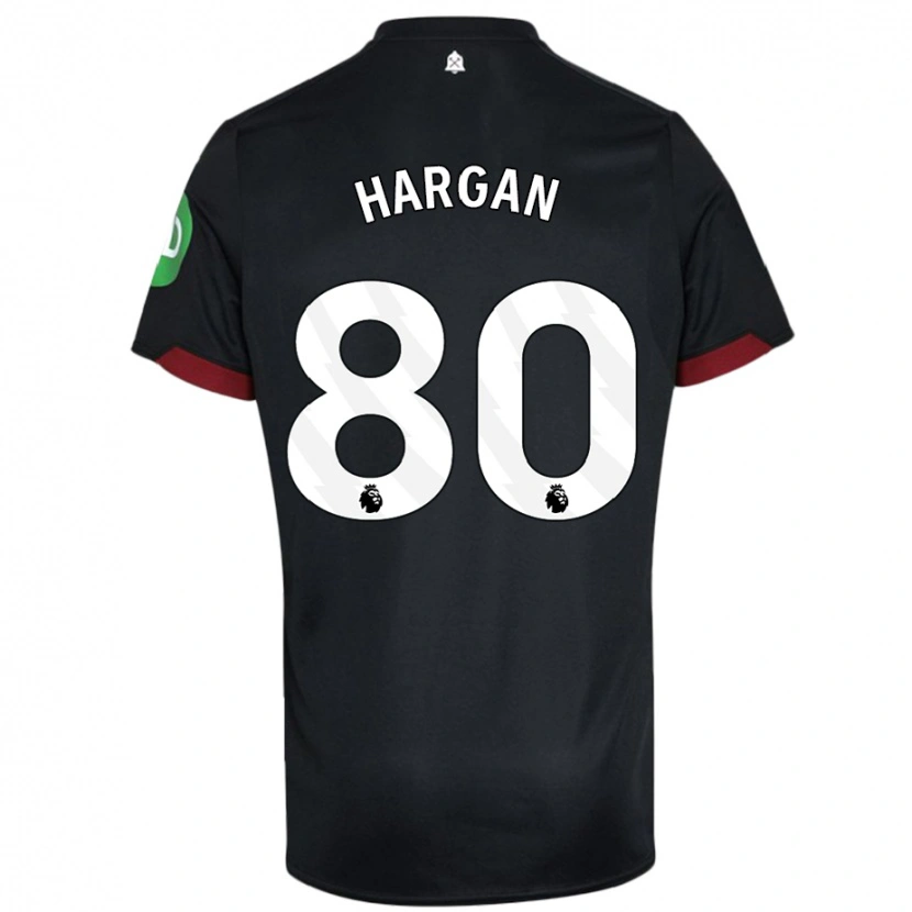Danxen Donna Maglia Riley Hargan #80 Nero Bianco Kit Gara Away 2024/25 Maglietta