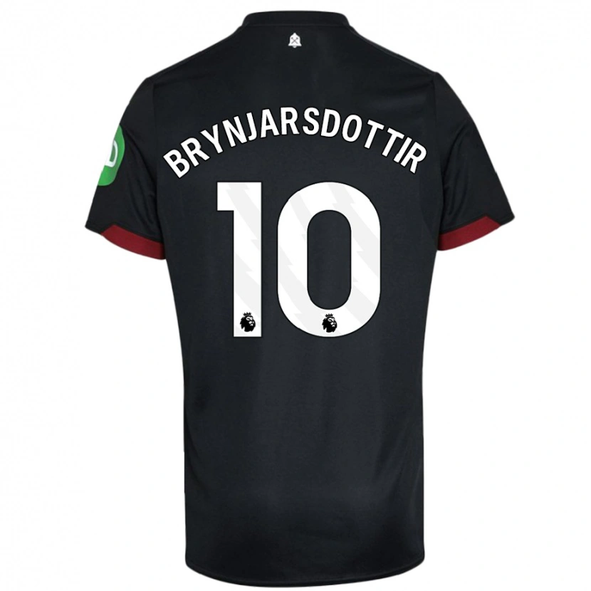 Danxen Donna Maglia Dagný Brynjarsdóttir #10 Nero Bianco Kit Gara Away 2024/25 Maglietta