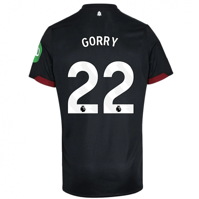 Danxen Donna Maglia Katrina Gorry #22 Nero Bianco Kit Gara Away 2024/25 Maglietta