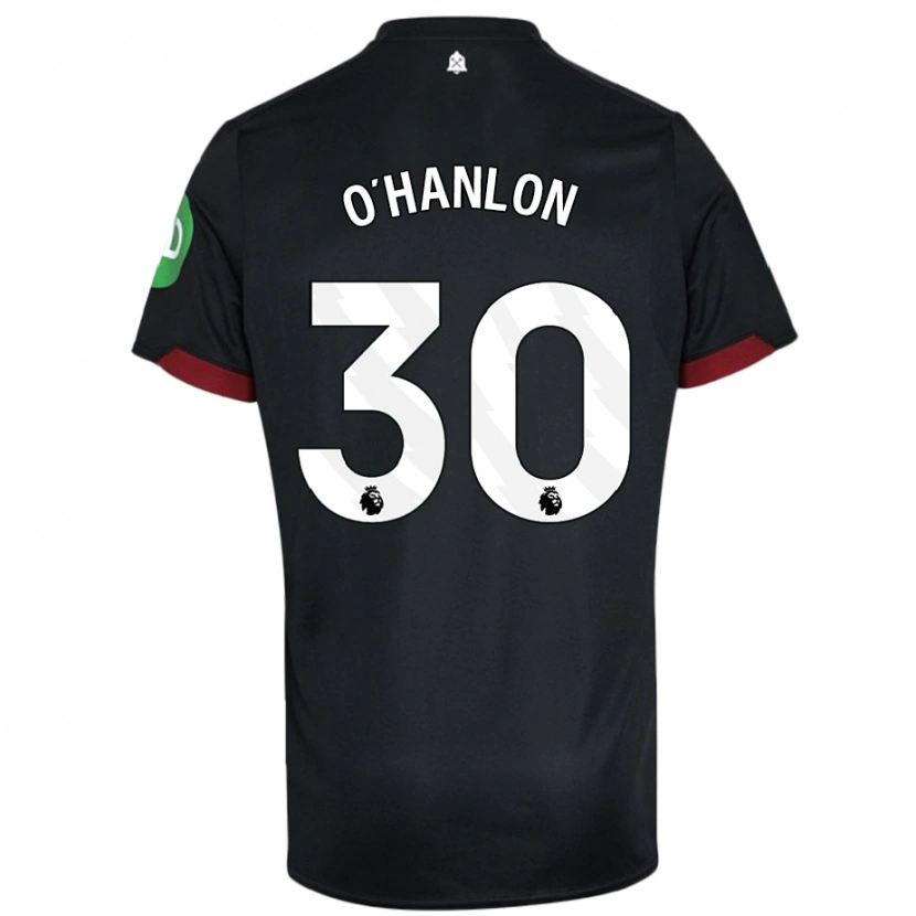Danxen Donna Maglia Katie O'hanlon #30 Nero Bianco Kit Gara Away 2024/25 Maglietta