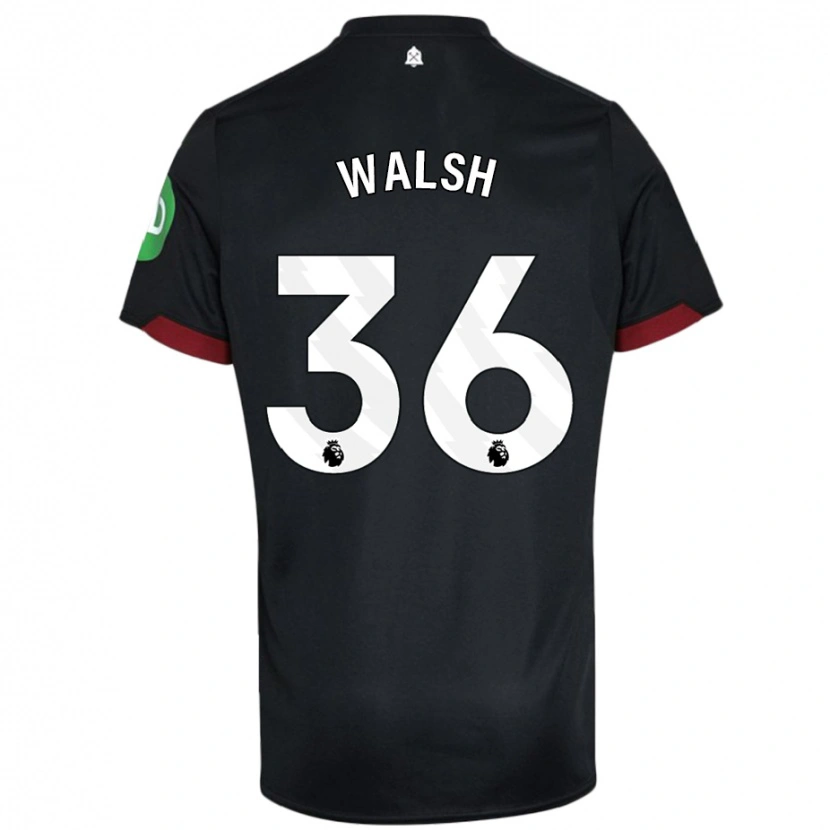 Danxen Donna Maglia Soraya Walsh #36 Nero Bianco Kit Gara Away 2024/25 Maglietta