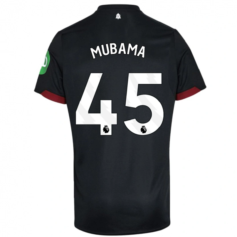 Danxen Donna Maglia Divin Mubama #45 Nero Bianco Kit Gara Away 2024/25 Maglietta
