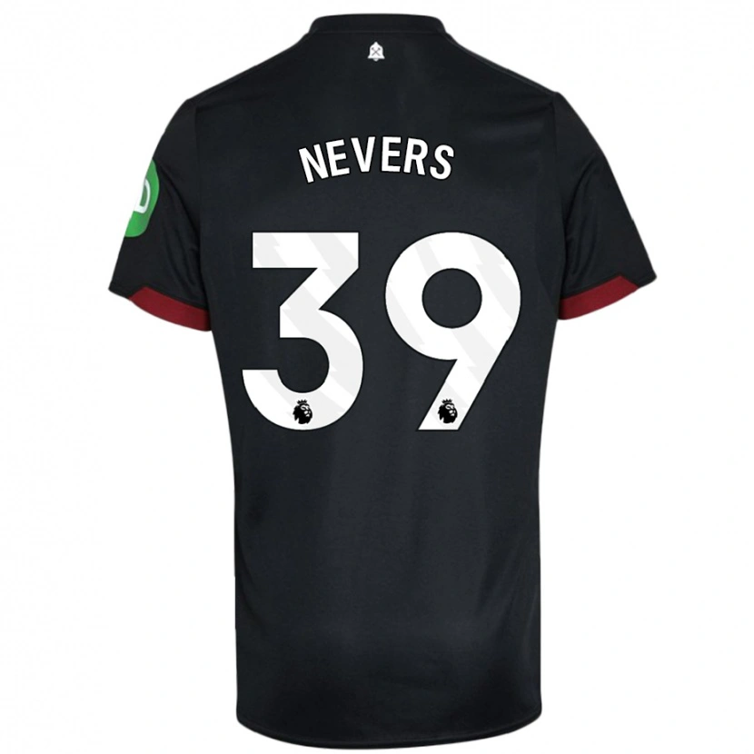Danxen Donna Maglia Thierry Nevers #39 Nero Bianco Kit Gara Away 2024/25 Maglietta