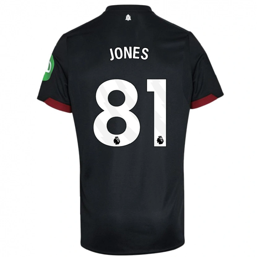 Danxen Donna Maglia Liam Jones #81 Nero Bianco Kit Gara Away 2024/25 Maglietta
