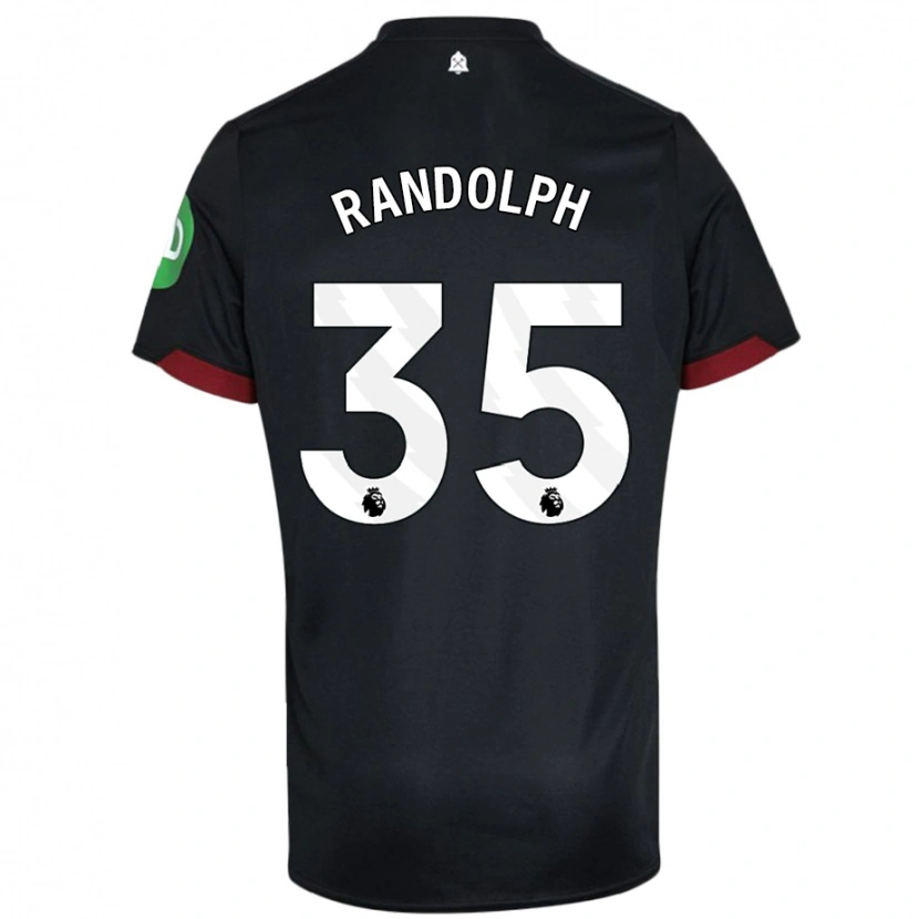 Danxen Donna Maglia Darren Randolph #35 Nero Bianco Kit Gara Away 2024/25 Maglietta