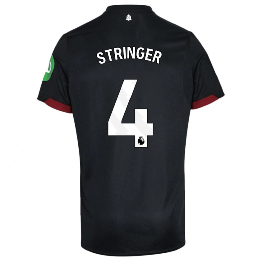 Danxen Donna Maglia Abbey Leigh Stringer #4 Nero Bianco Kit Gara Away 2024/25 Maglietta